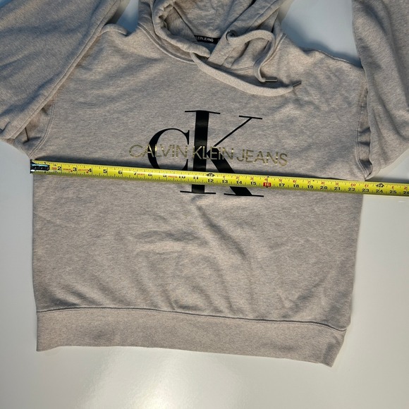 CK Calvin Klein Jeans logo Hoodie Hooded Sweatshirt Y2K Logo‎ Women's Sz L Cozy - Picture 5 of 6
